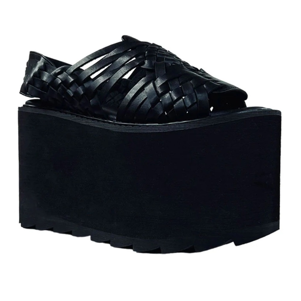 NIB LOSGOTHSCO. x STRANGE CVLT LA SIOUXIE MARIA HI BLACK PLATFORM SANDALS COLLAB